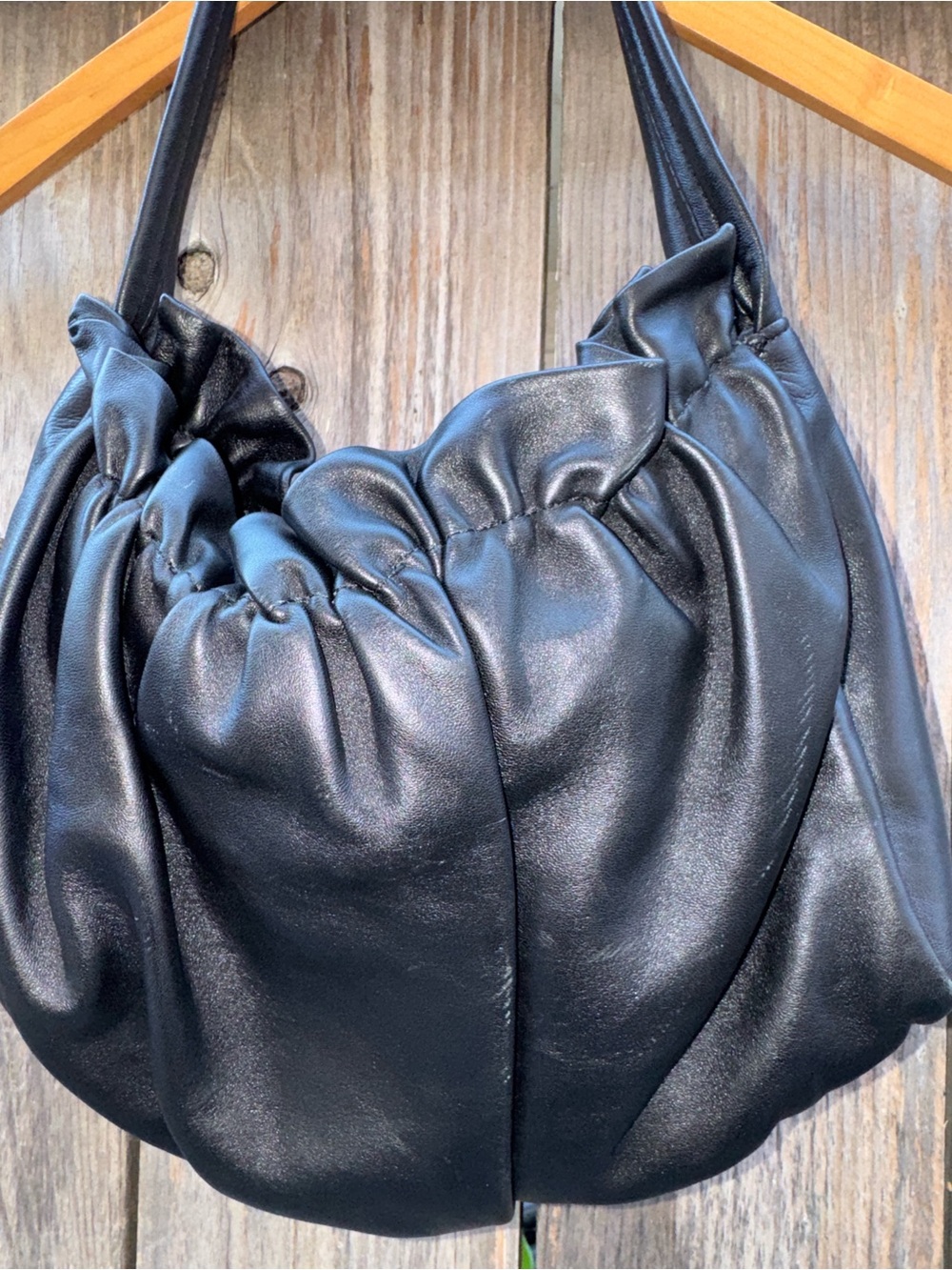 Loeffler Randall Alicia Gathered Baguette Bag in Black Sheepskin Leather - Picture 3 of 16